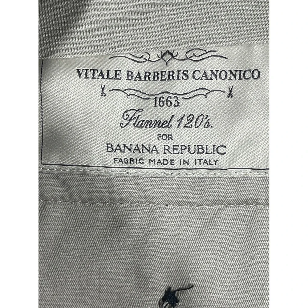 Banana Republic Mens 36x34  Vitale Barberis Canonico Wool Pants Grey NWT $159